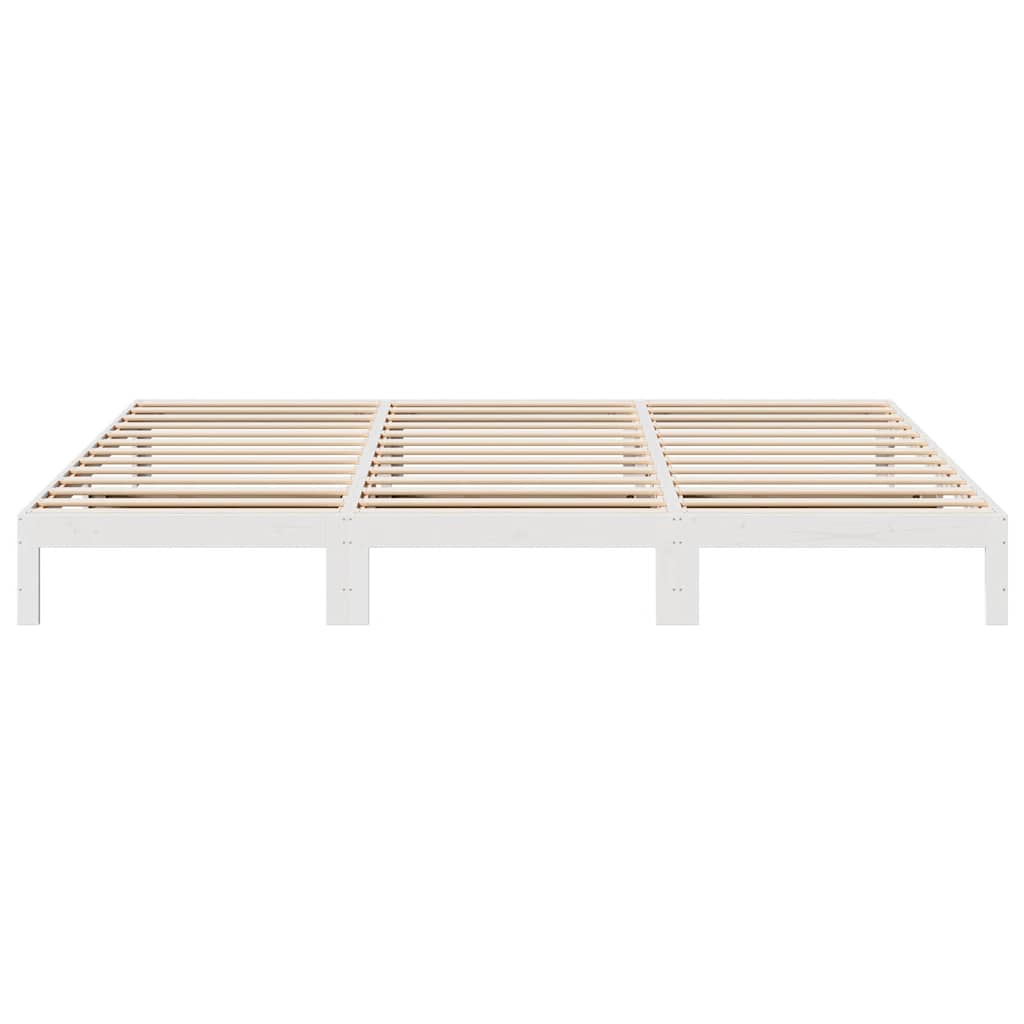 Cadre de lit familial sans matelas blanc 270x200 cm - XIOS