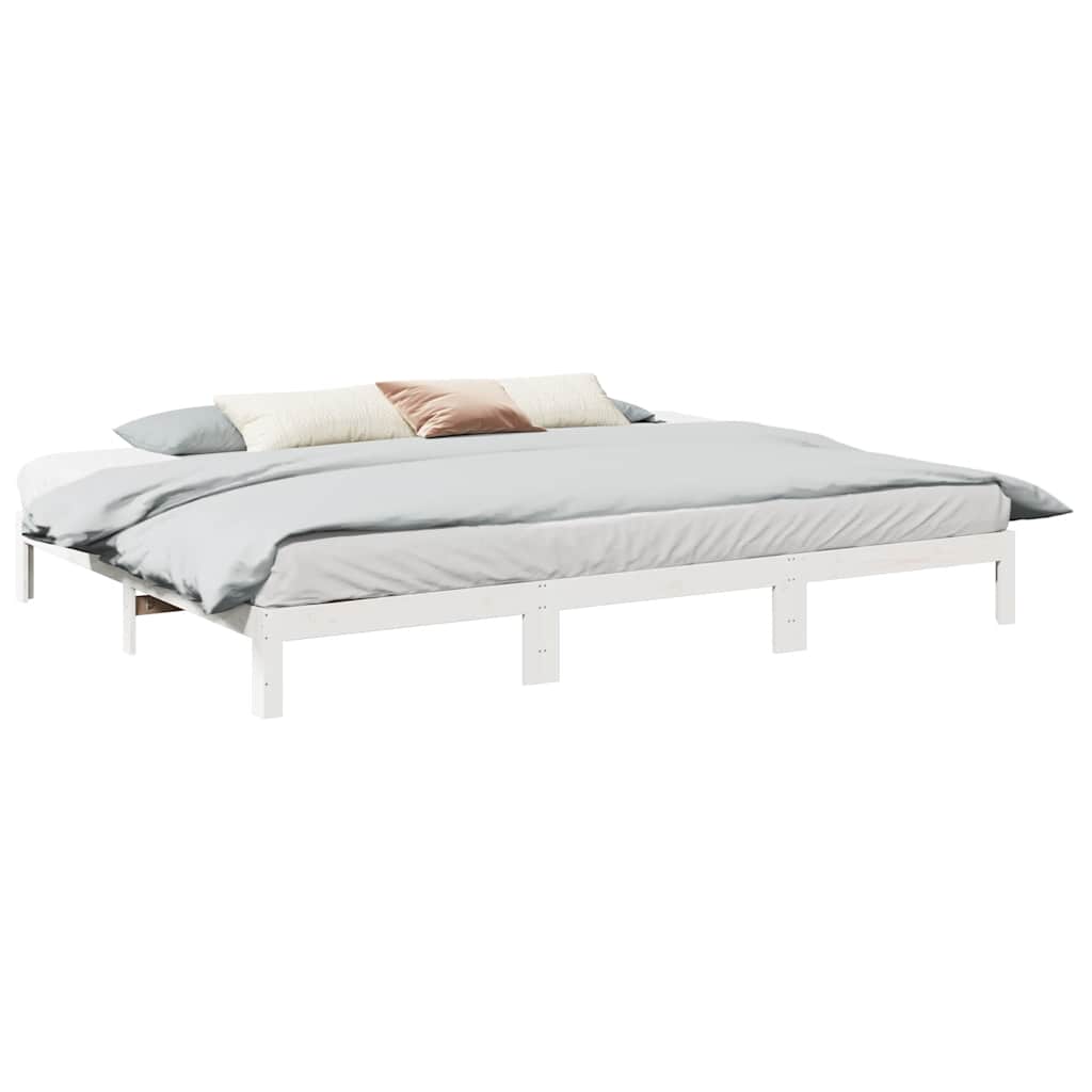 Cadre de lit familial sans matelas blanc 270x200 cm - XIOS
