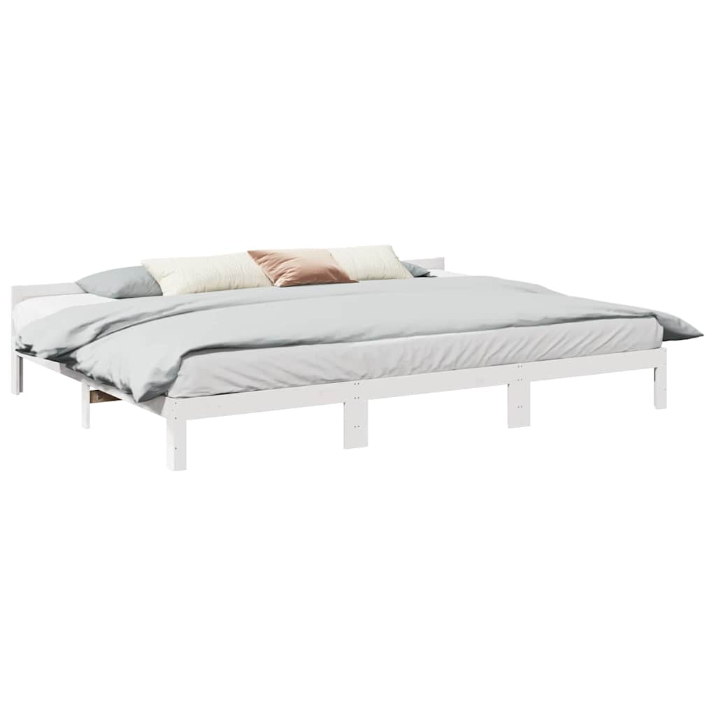 Cadre de lit familial sans matelas blanc 240x200 cm - XIOS