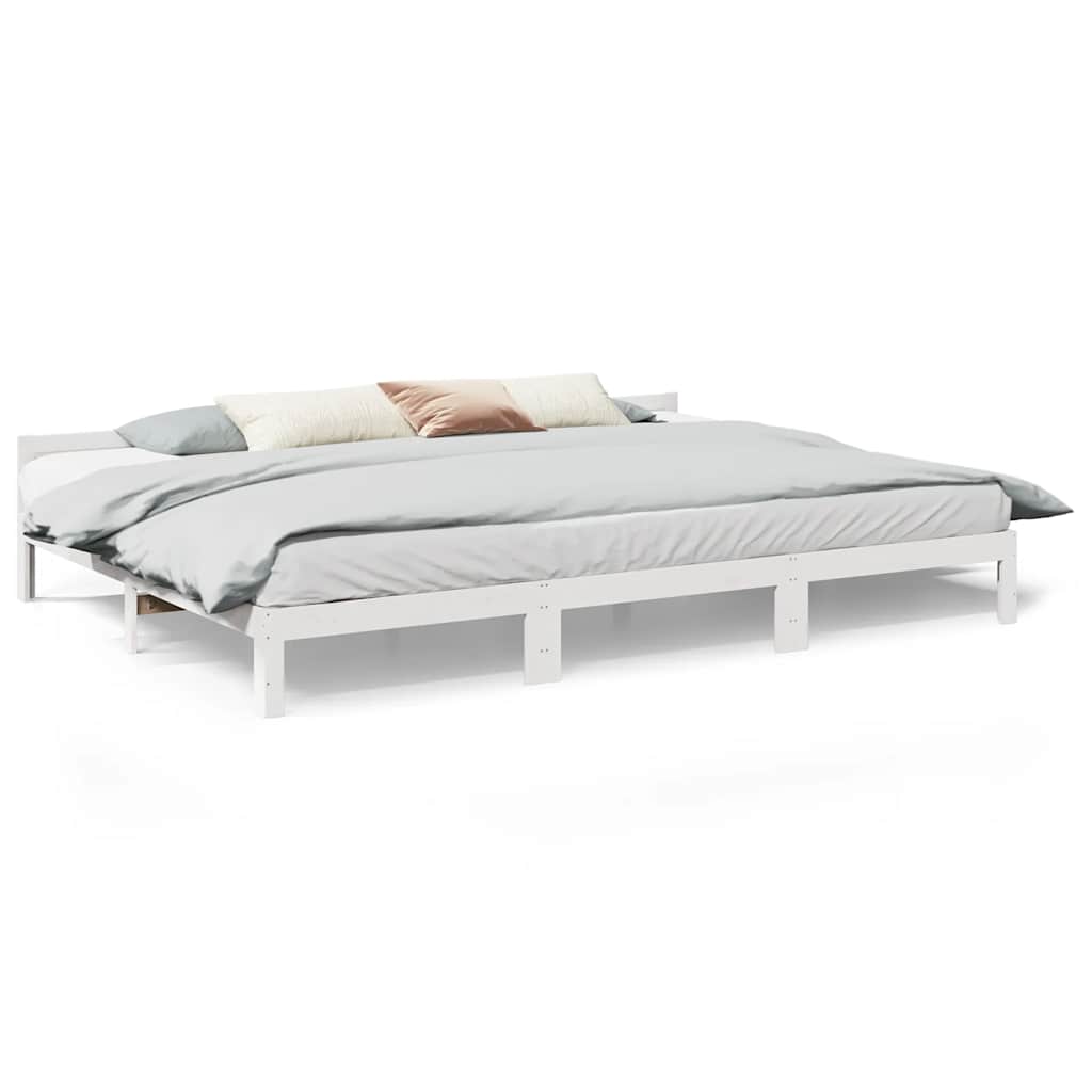 Cadre de lit familial sans matelas blanc 270x200 cm - XIOS