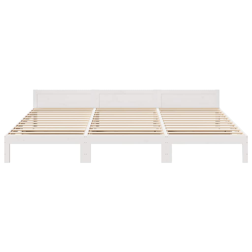 Cadre de lit familial sans matelas blanc 270x200 cm - XIOS