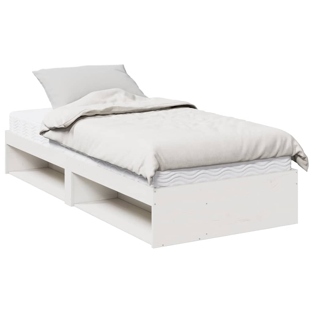 Lit de jour avec matelas blanc 100x200 cm bois de pin massif - XIOS