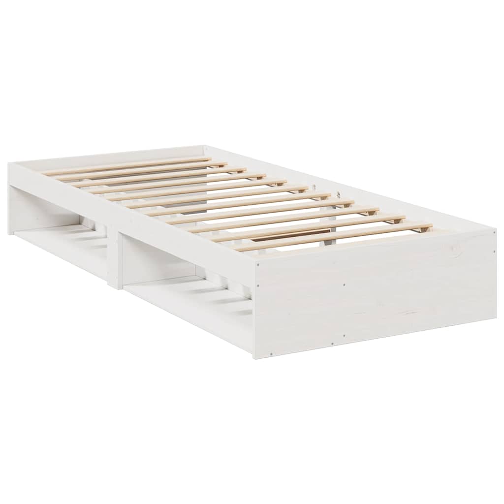 Lit de jour avec matelas blanc 100x200 cm bois de pin massif - XIOS
