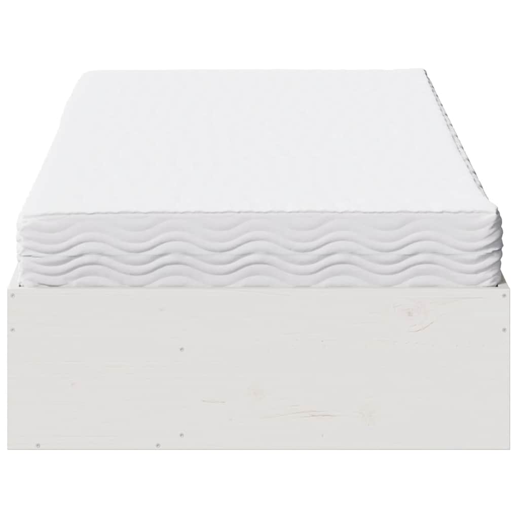 Lit de jour avec matelas blanc 100x200 cm bois de pin massif - XIOS