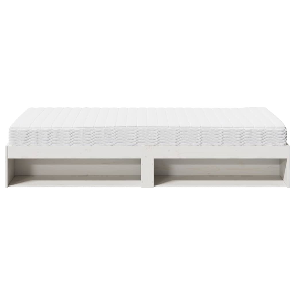 Lit de jour avec matelas blanc 100x200 cm bois de pin massif - XIOS