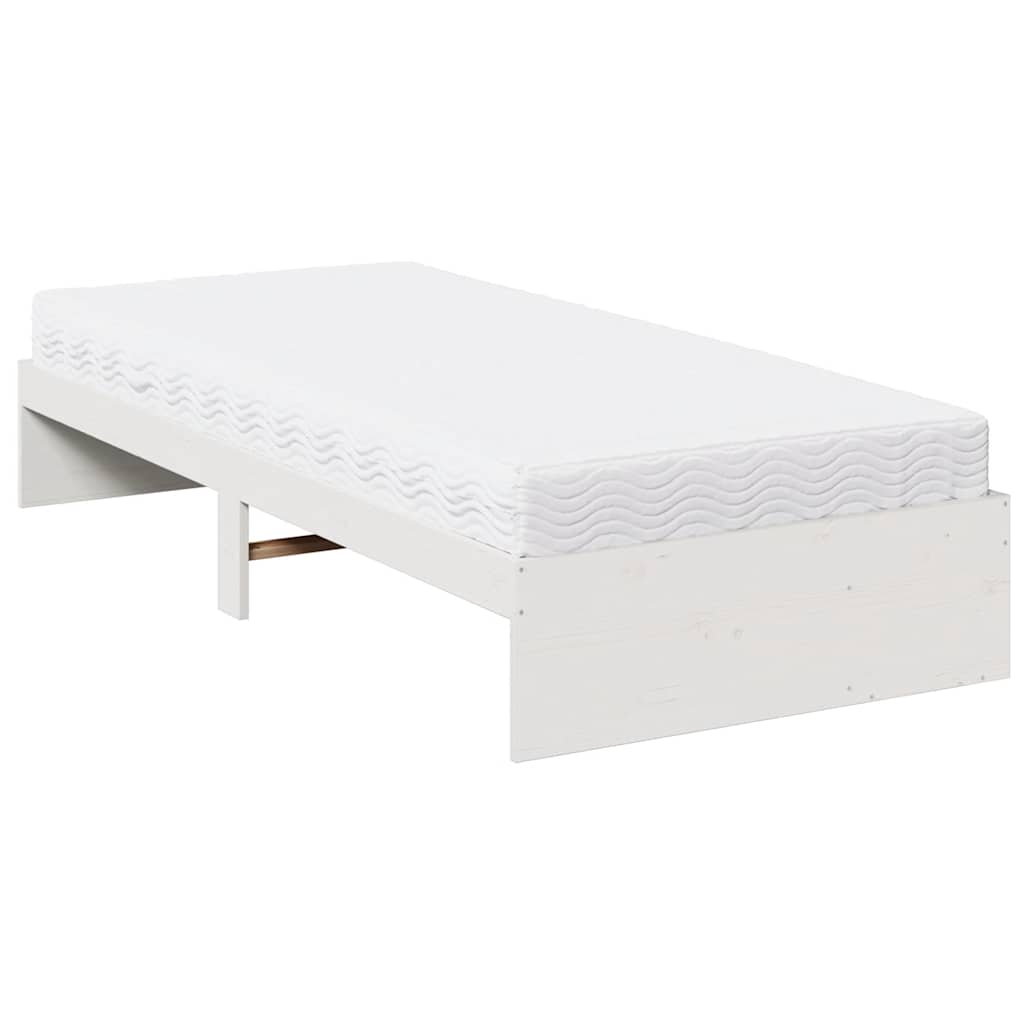 Lit de jour avec matelas blanc 100x200 cm bois de pin massif - XIOS