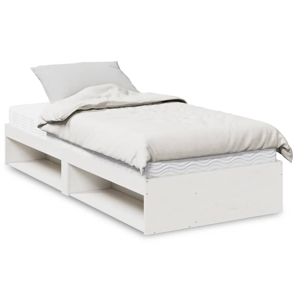 Lit de jour avec matelas blanc 100x200 cm bois de pin massif - XIOS