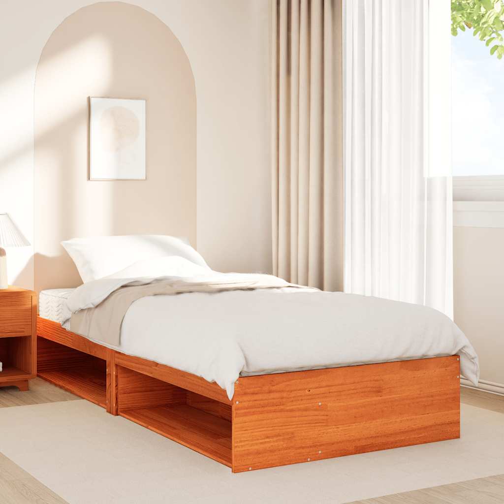 Lit de jour avec matelas cire marron 100x200 cm bois pin massif - XIOS