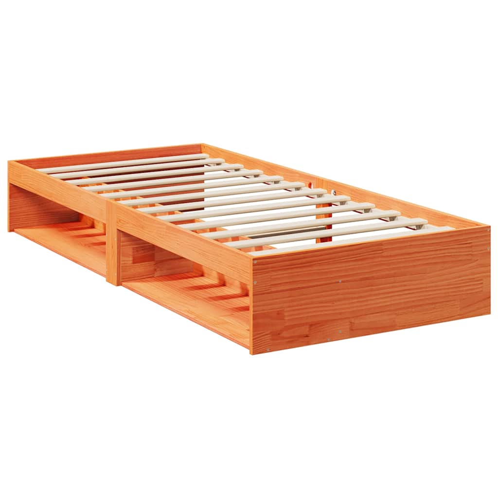 Lit de jour avec matelas cire marron 100x200 cm bois pin massif - XIOS
