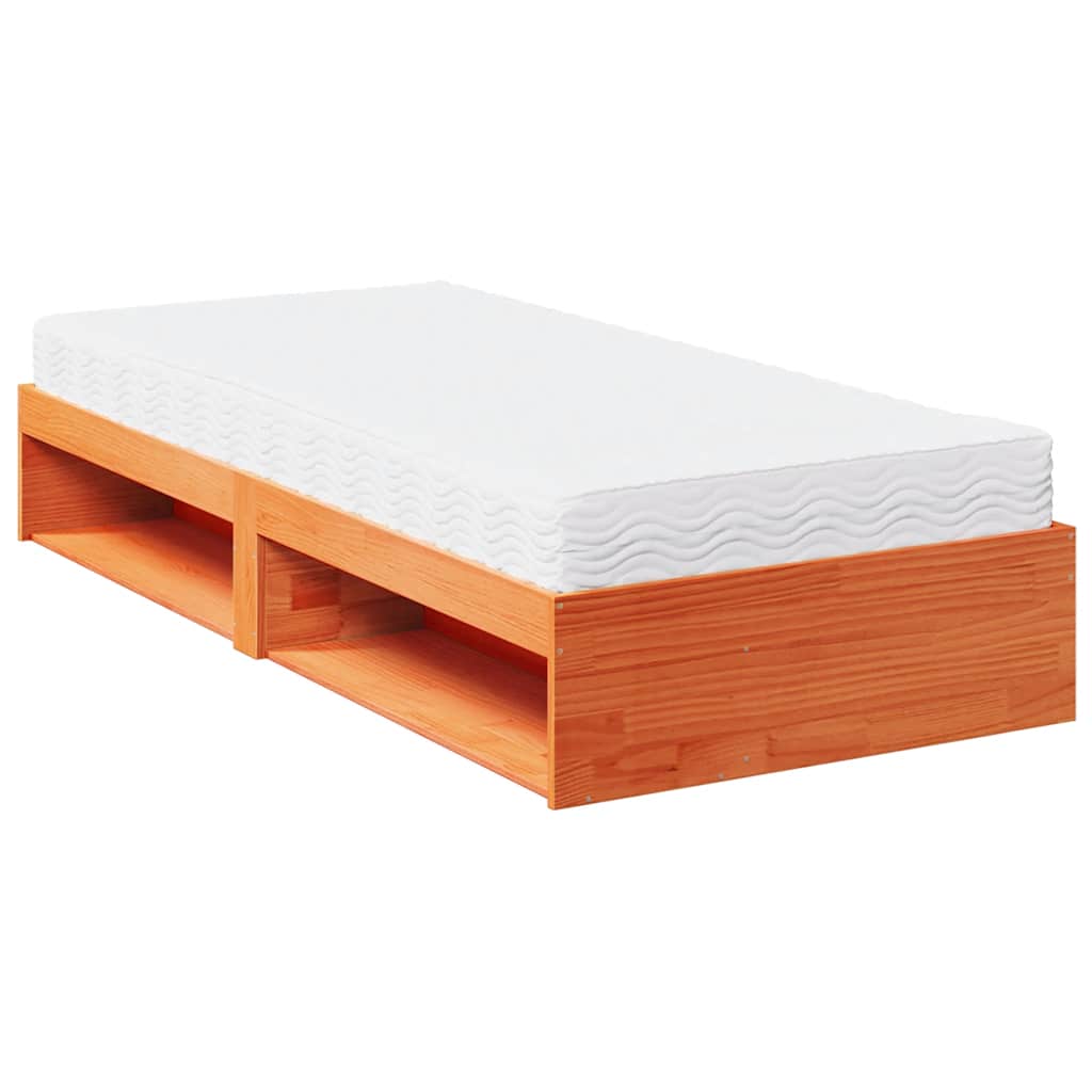 Lit de jour avec matelas cire marron 100x200 cm bois pin massif - XIOS