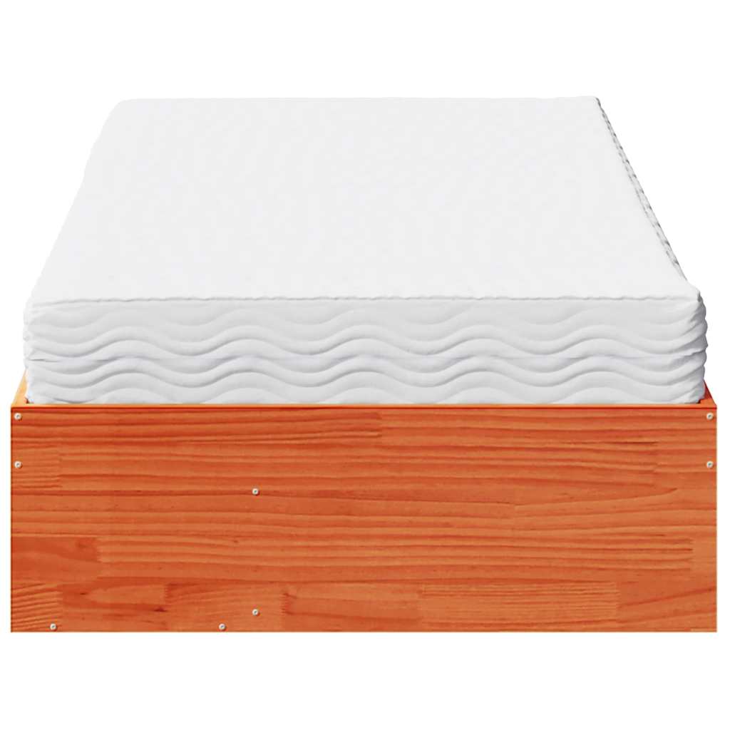 Lit de jour avec matelas cire marron 100x200 cm bois pin massif - XIOS