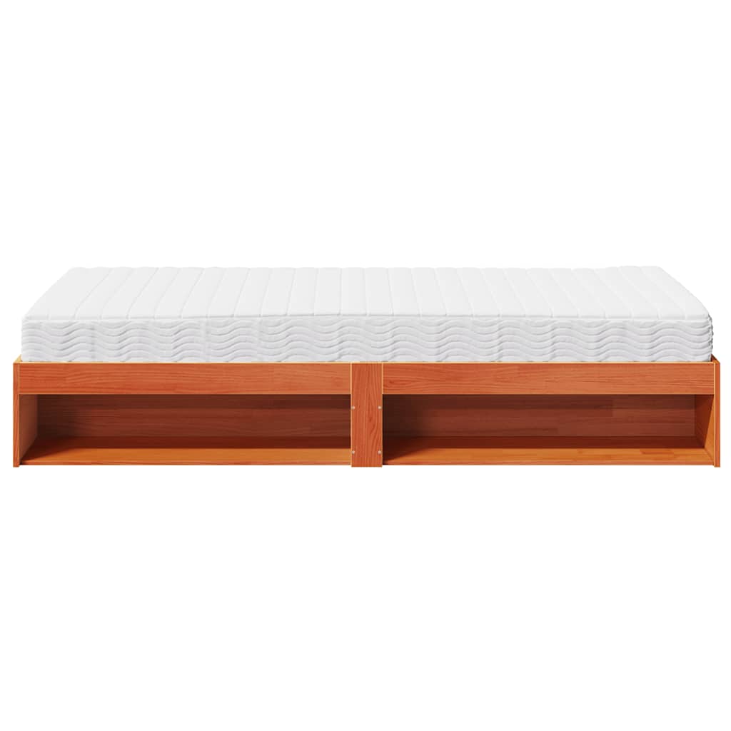 Lit de jour avec matelas cire marron 100x200 cm bois pin massif - XIOS