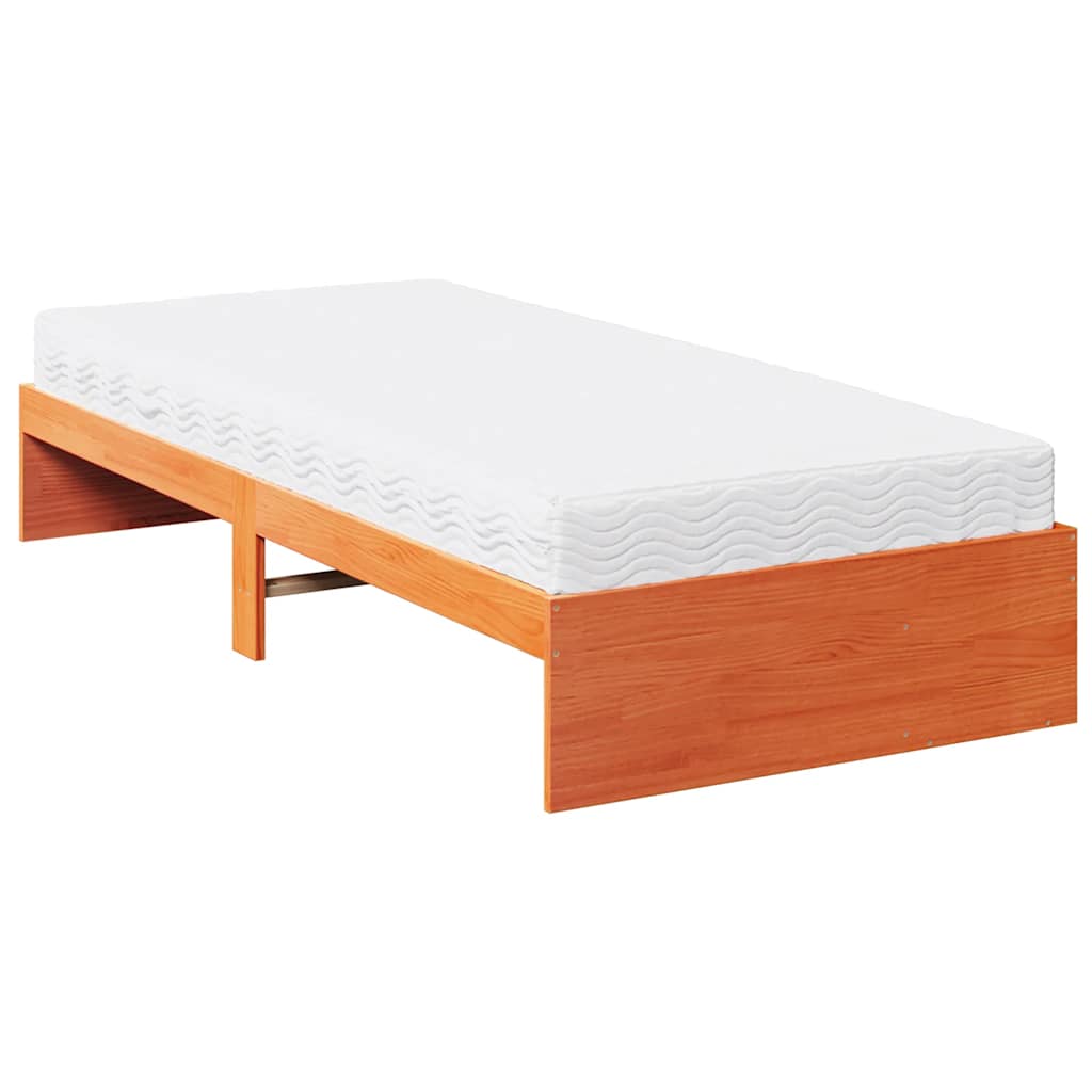 Lit de jour avec matelas cire marron 100x200 cm bois pin massif - XIOS