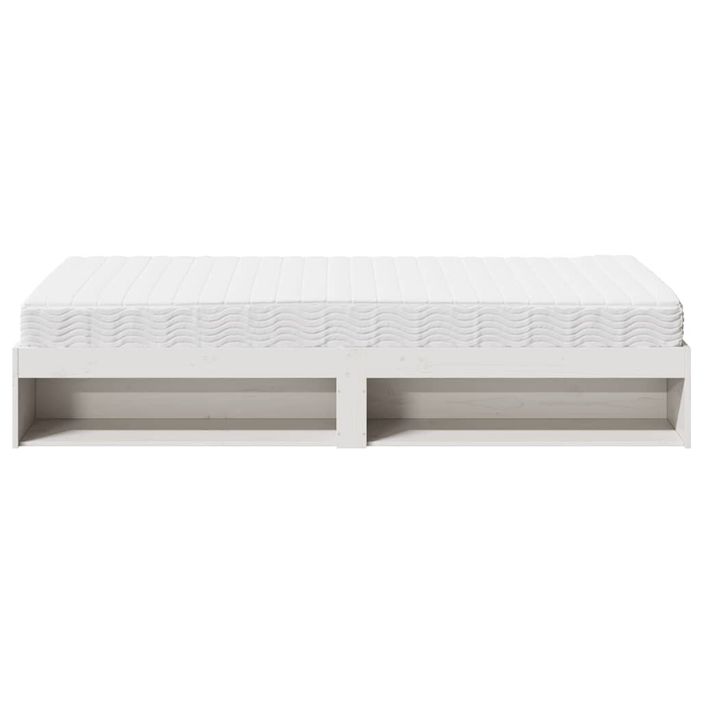 Lit de jour avec matelas blanc 90x200 cm bois de pin massif - XIOS