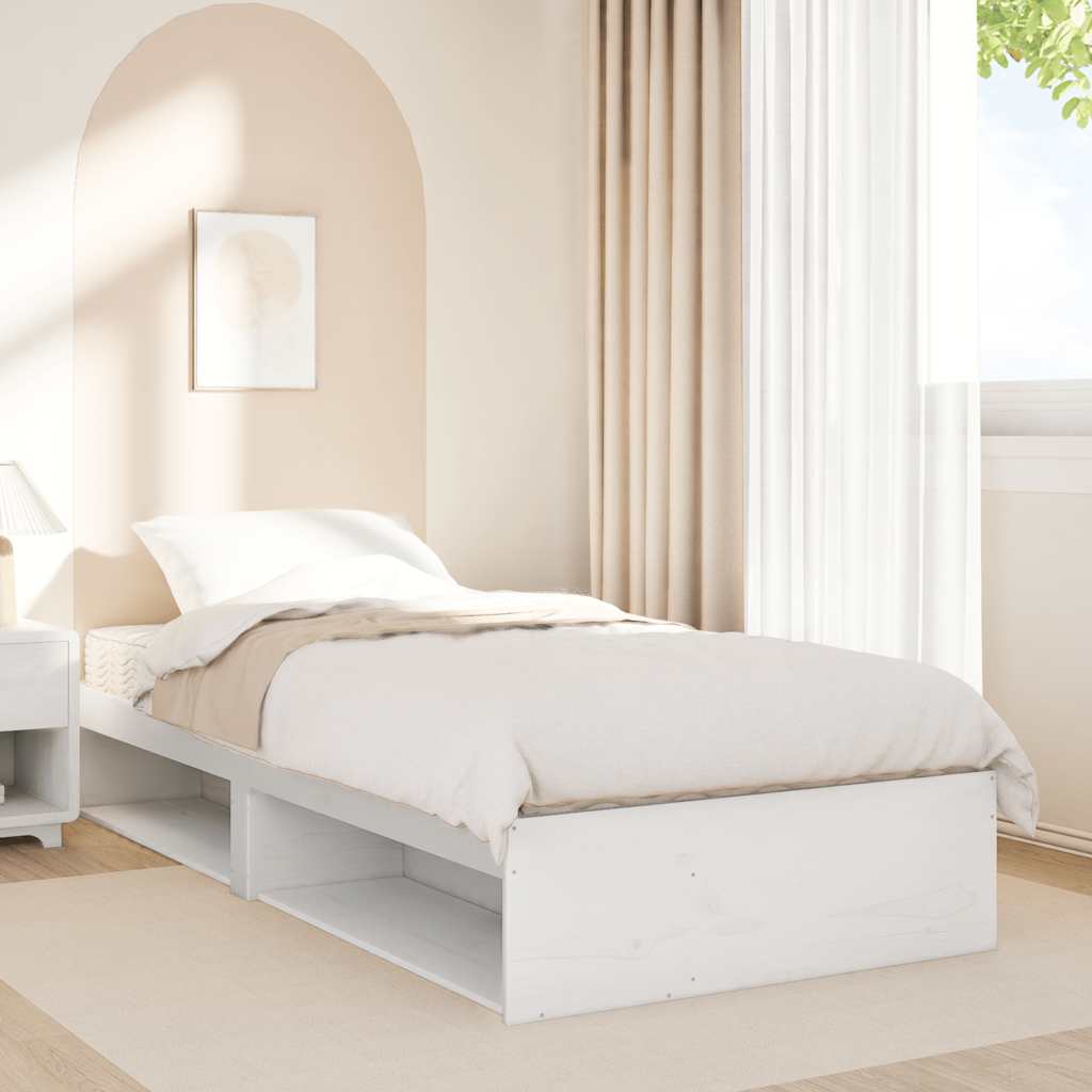 Lit de jour avec matelas blanc 80x200 cm bois de pin massif - XIOS