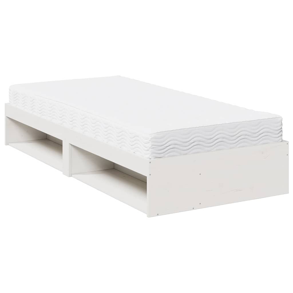 Lit de jour avec matelas blanc 80x200 cm bois de pin massif - XIOS