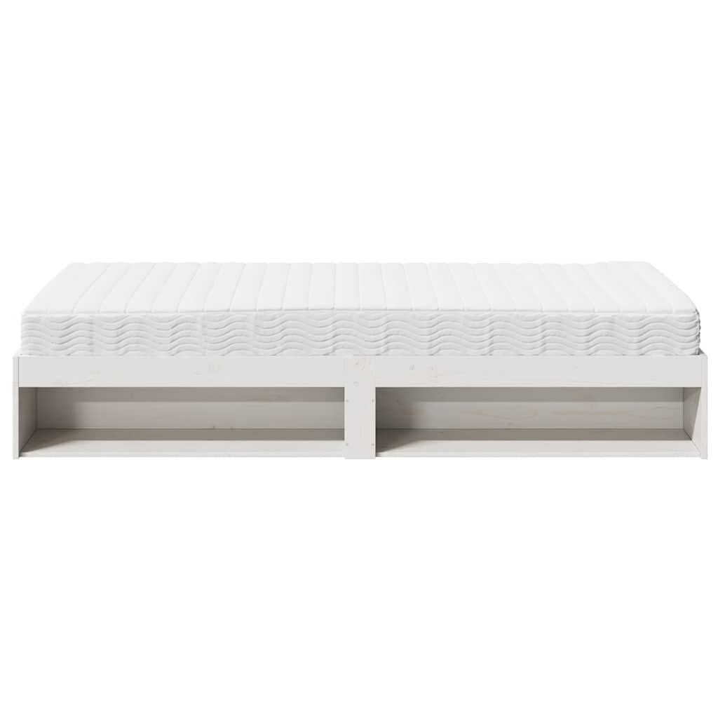 Lit de jour avec matelas blanc 80x200 cm bois de pin massif - XIOS