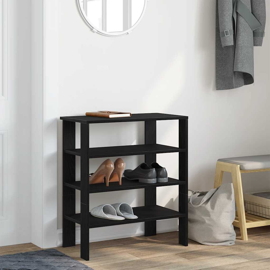 Étagère à chaussures noir 61x32x70 cm bois d'ingénierie - XIOS