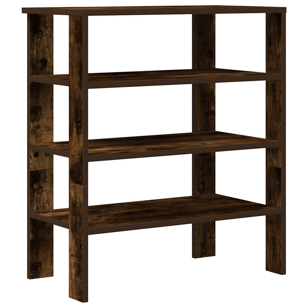 Étagère à chaussures chêne fumé 61x32x70 cm bois d'ingénierie