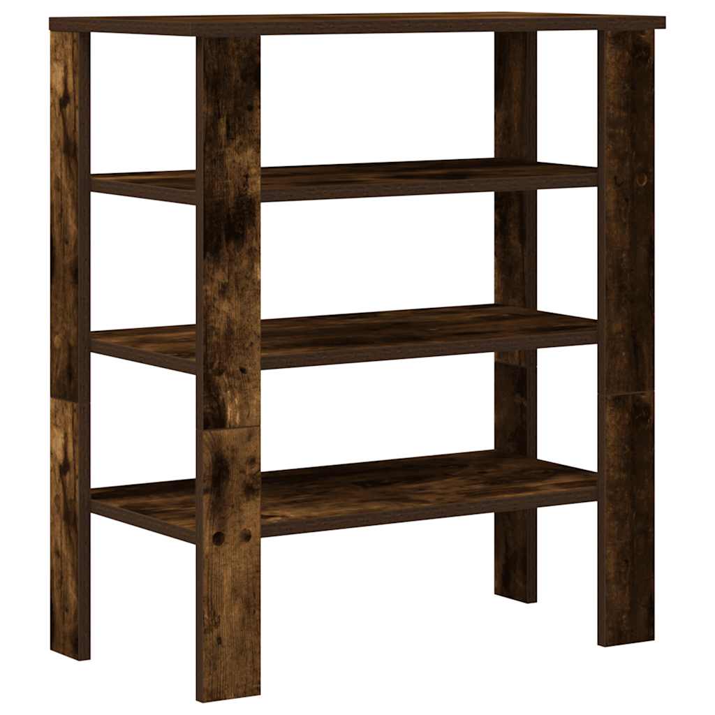 Étagère à chaussures chêne fumé 61x32x70 cm bois d'ingénierie