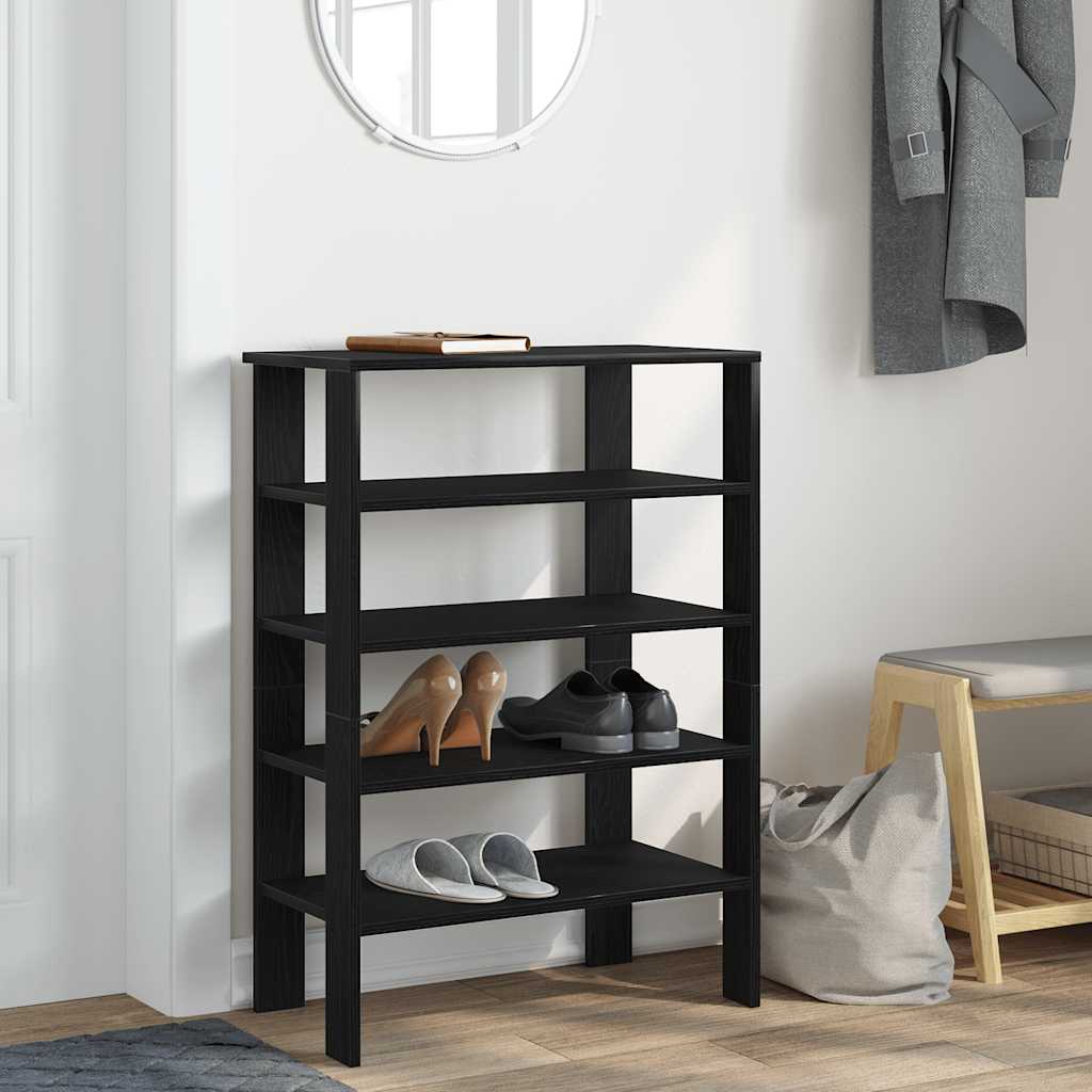 Étagère à chaussures noir 61x32x87,5 cm bois d'ingénierie - XIOS