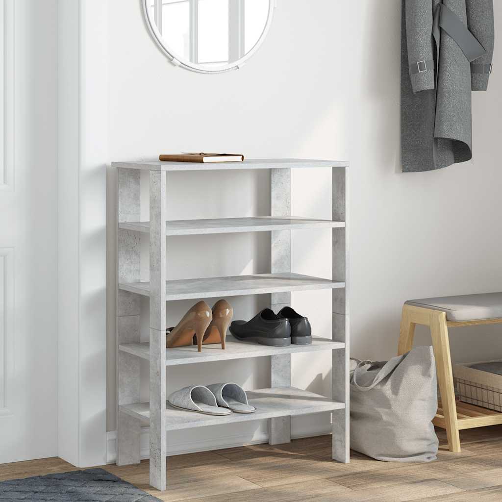 Étagère à chaussures gris béton 61x32x87,5 cm bois d'ingénierie - XIOS