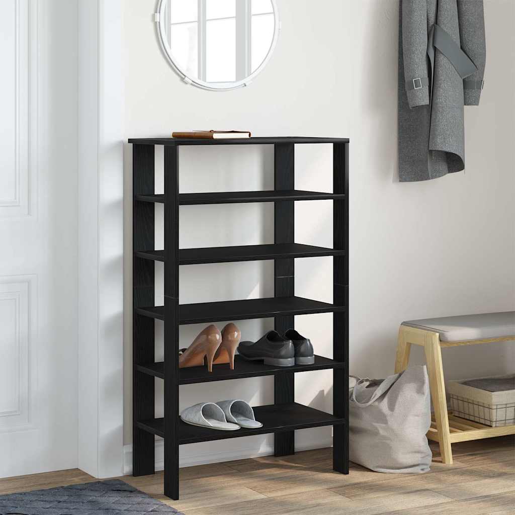Étagère à chaussures noir 61x32x105 cm bois d'ingénierie - XIOS