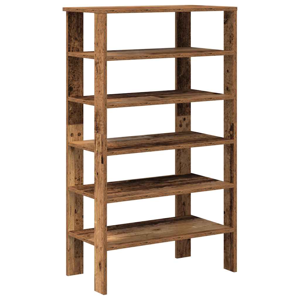 Étagère à chaussures vieux bois 61x32x105 cm bois d'ingénierie - XIOS