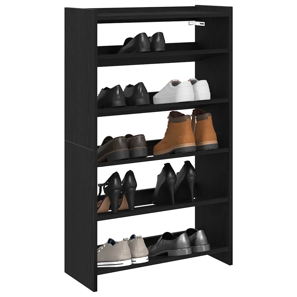 Étagère à chaussures noir 60x25x100 cm bois d'ingénierie - XIOS