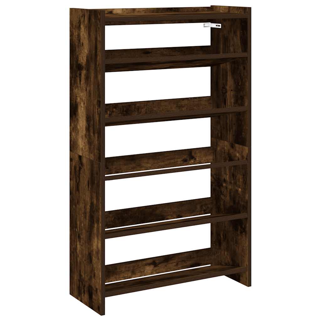 Étagère à chaussures chêne fumé 60x25x100 cm bois d'ingénierie - XIOS