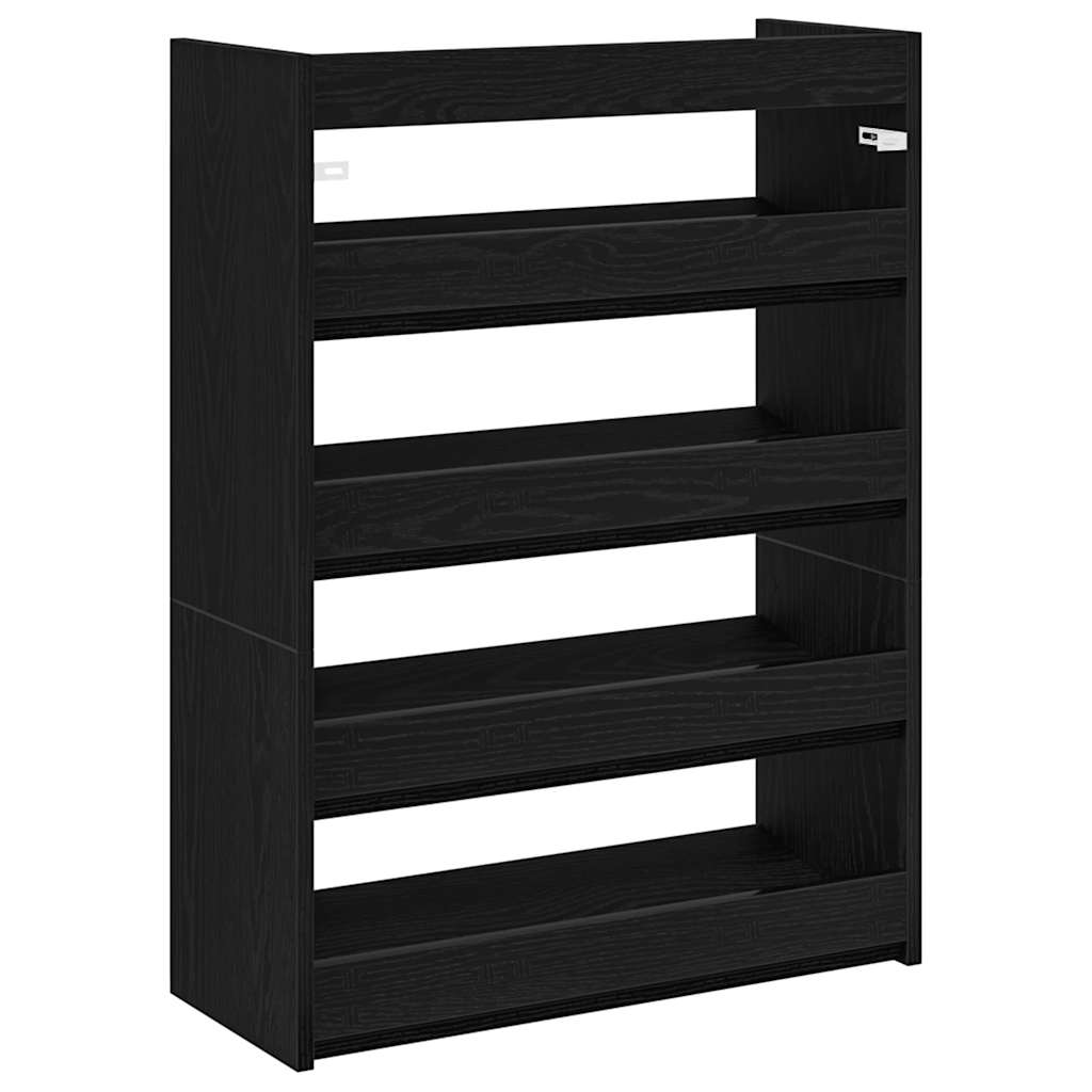 Étagère à chaussures noir 60x25x81 cm bois d'ingénierie - XIOS