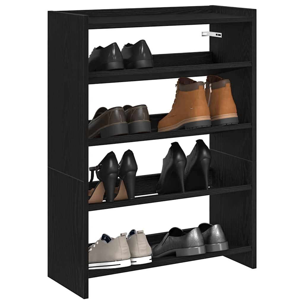 Étagère à chaussures noir 60x25x81 cm bois d'ingénierie - XIOS