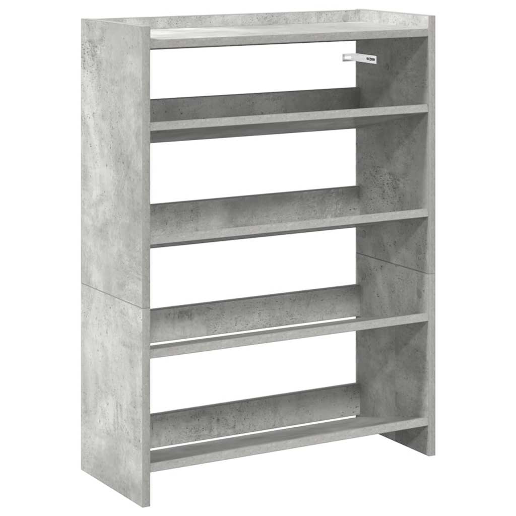 Étagère à chaussures gris béton 60x25x81 cm bois d'ingénierie - XIOS
