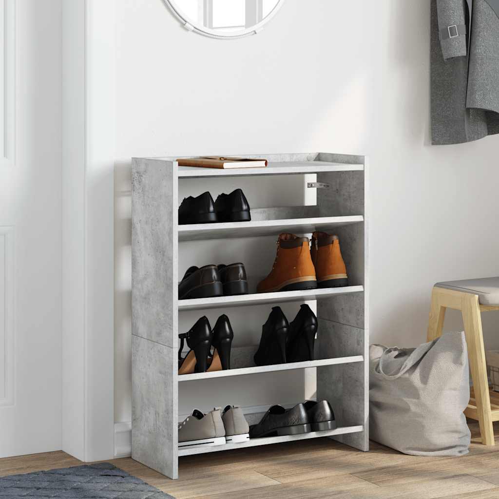 Étagère à chaussures gris béton 60x25x81 cm bois d'ingénierie - XIOS