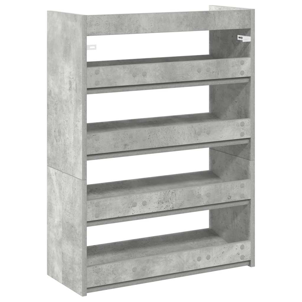 Étagère à chaussures gris béton 60x25x81 cm bois d'ingénierie - XIOS