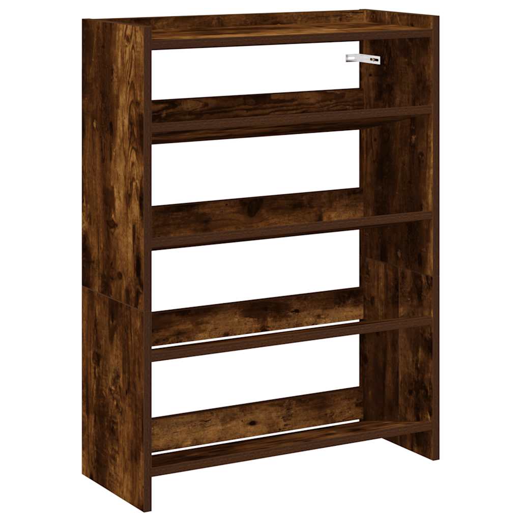 Étagère à chaussures chêne fumé 60x25x81 cm bois d'ingénierie - XIOS