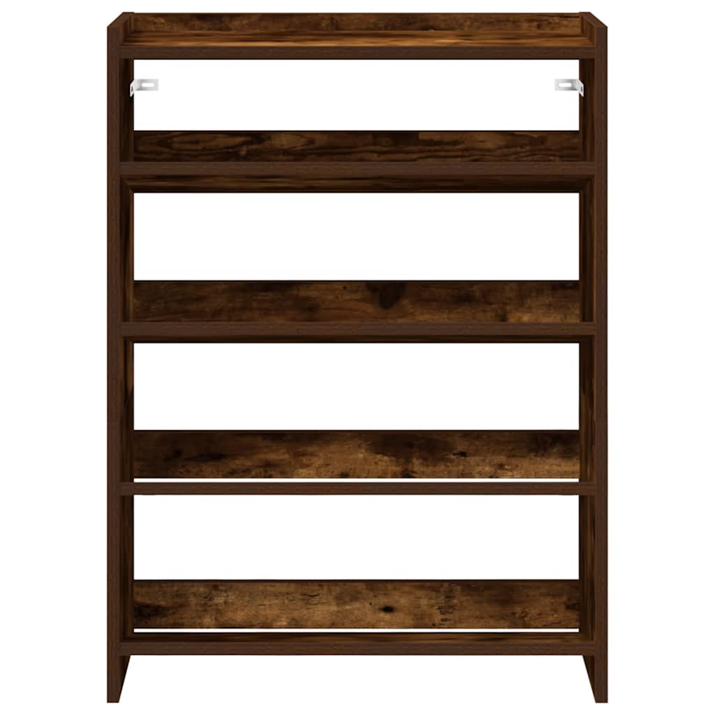 Étagère à chaussures chêne fumé 60x25x81 cm bois d'ingénierie - XIOS