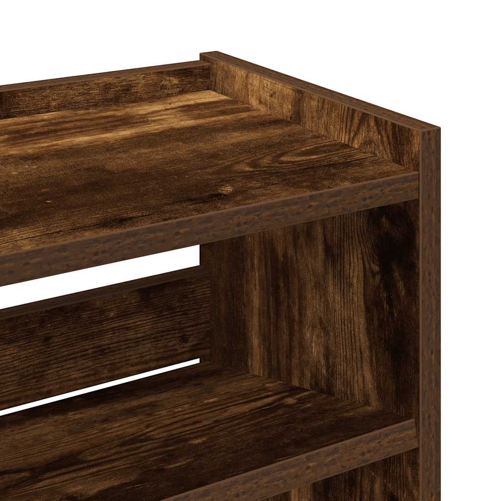 Étagère à chaussures chêne fumé 60x25x81 cm bois d'ingénierie - XIOS
