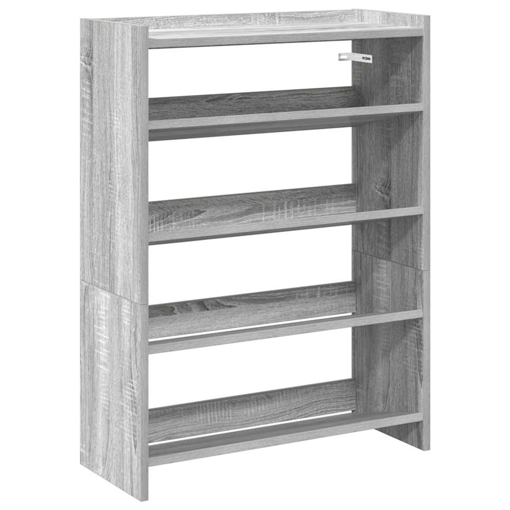 Étagère à chaussures sonoma gris 60x25x81 cm bois d'ingénierie - XIOS