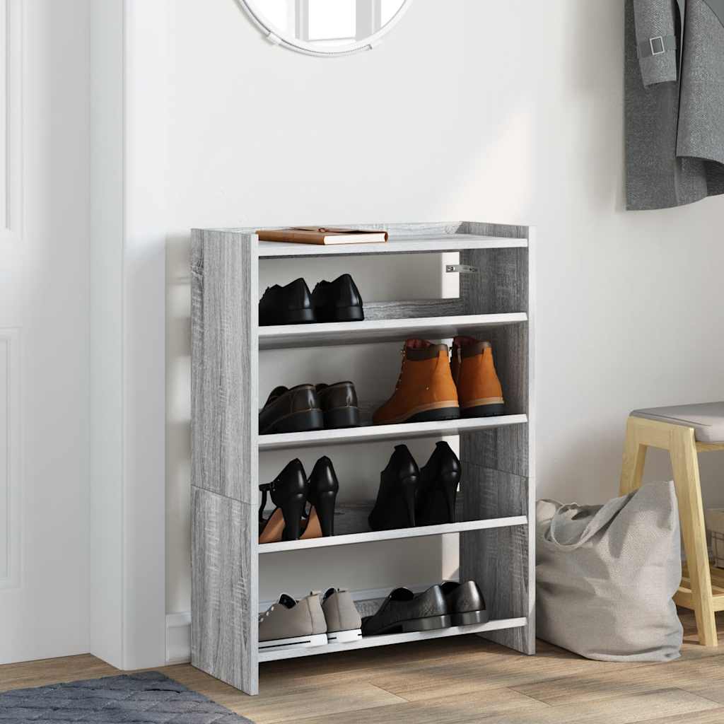 Étagère à chaussures sonoma gris 60x25x81 cm bois d'ingénierie - XIOS