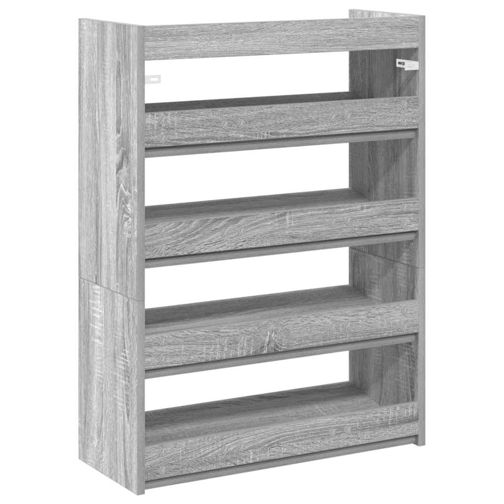 Étagère à chaussures sonoma gris 60x25x81 cm bois d'ingénierie - XIOS