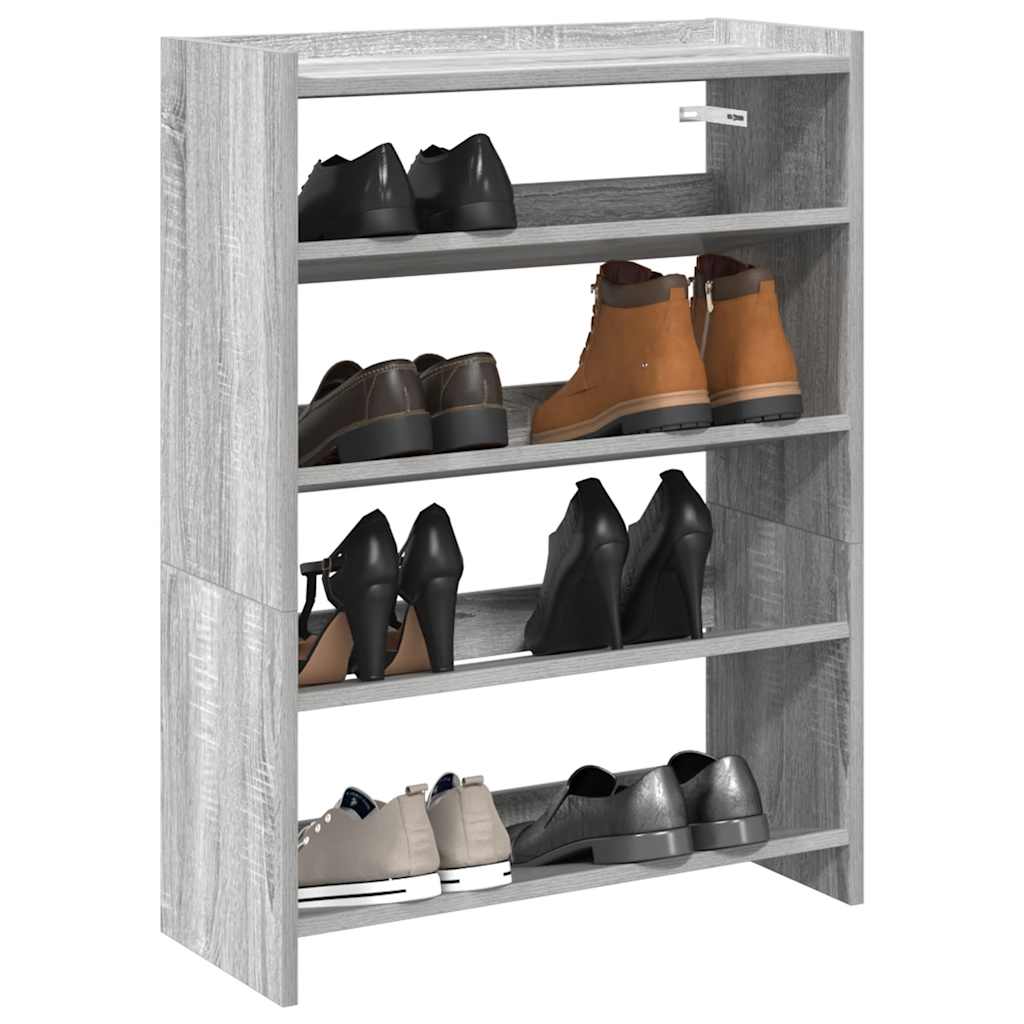 Étagère à chaussures sonoma gris 60x25x81 cm bois d'ingénierie - XIOS