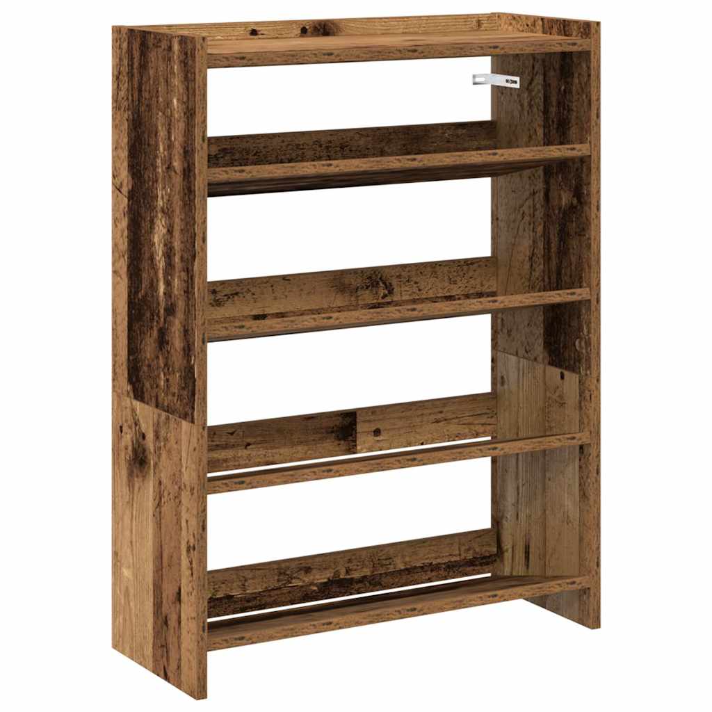 Étagère à chaussures vieux bois 60x25x81 cm bois d'ingénierie - XIOS