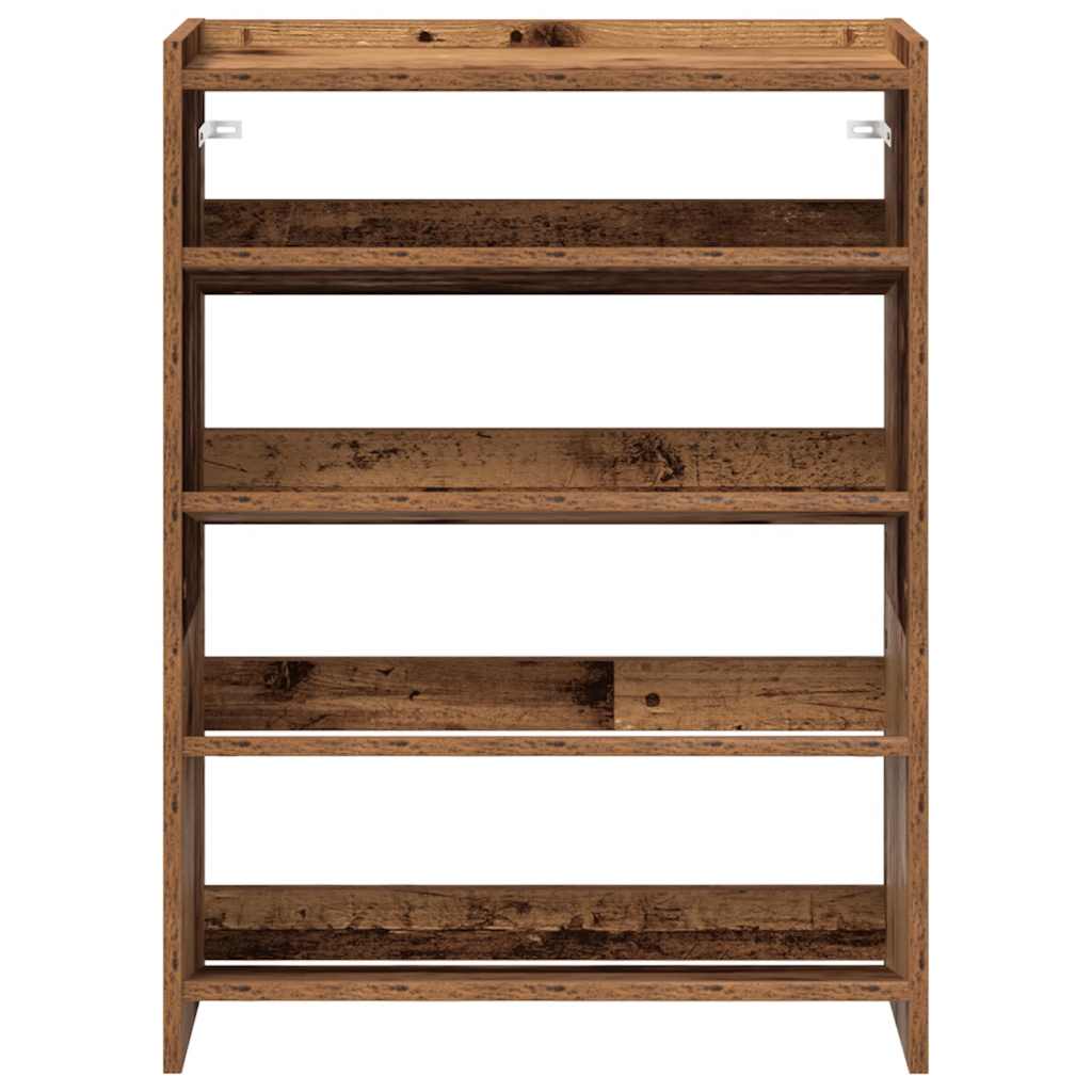 Étagère à chaussures vieux bois 60x25x81 cm bois d'ingénierie - XIOS