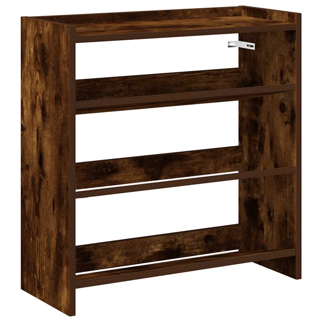 Étagère à chaussures chêne fumé 60x25x62 cm bois d'ingénierie - XIOS