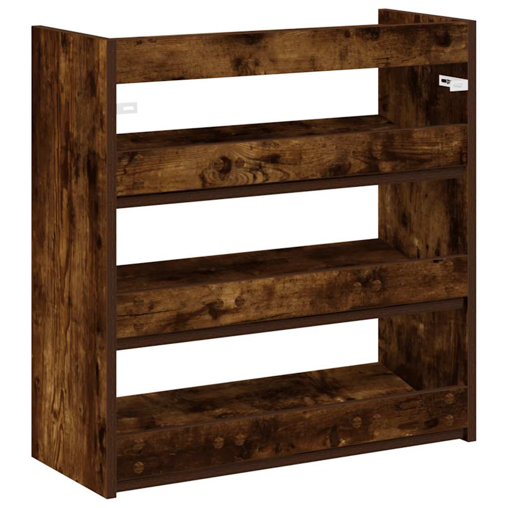 Étagère à chaussures chêne fumé 60x25x62 cm bois d'ingénierie - XIOS