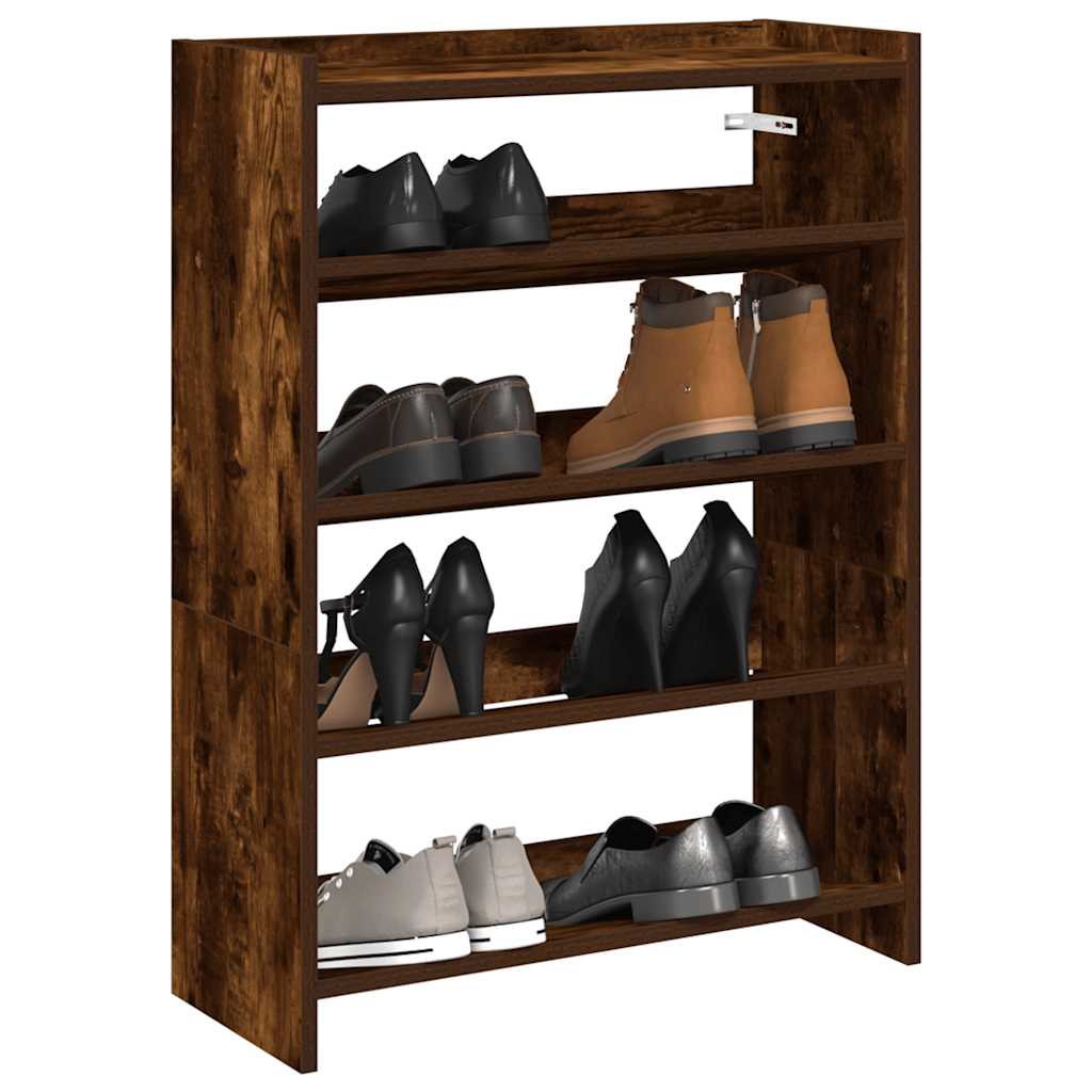 Étagère à chaussures chêne fumé 60x25x62 cm bois d'ingénierie - XIOS