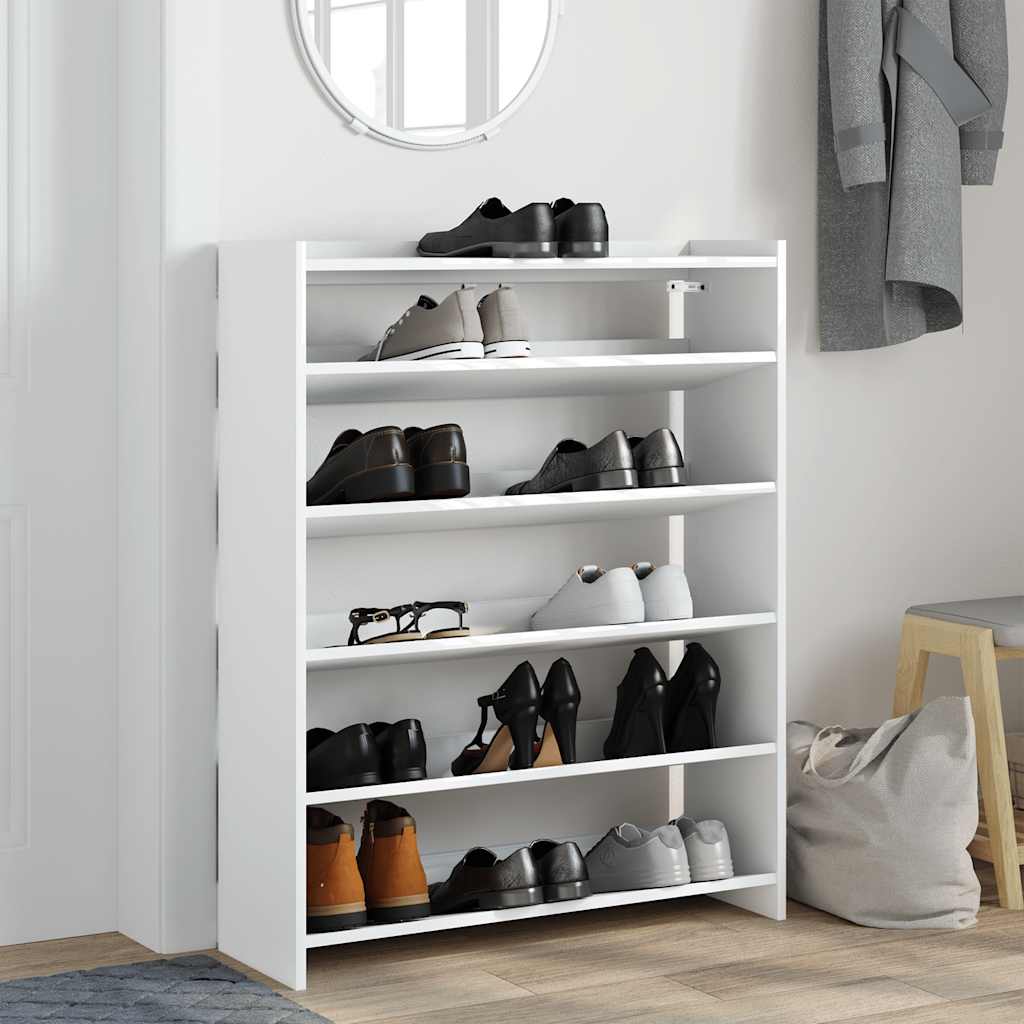 Étagère à chaussures blanc 80x25x100 cm bois d'ingénierie - XIOS