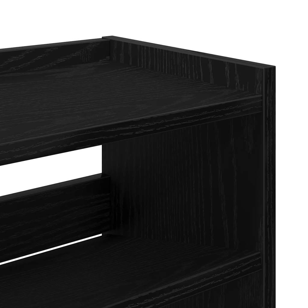 Étagère à chaussures noir 80x25x100 cm bois d'ingénierie - XIOS