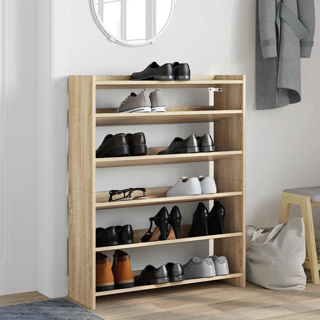 Étagère à chaussures chêne sonoma 80x25x100cm bois d'ingénierie - XIOS